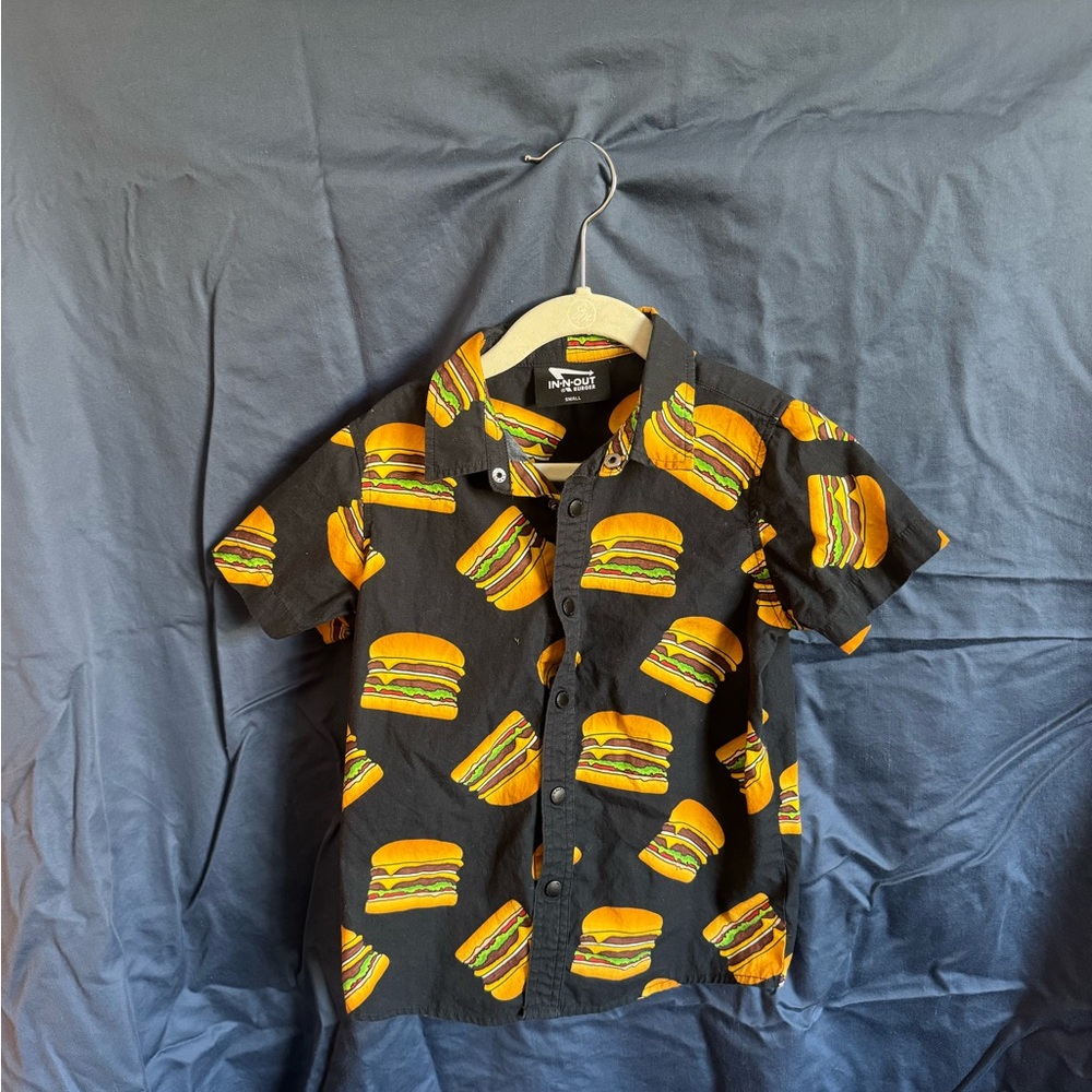 Burger Print Kids Shirt